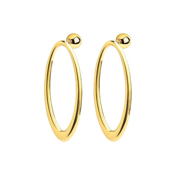 Orecchini pendenti Marlù anello ovale in acciaio dorato MISURA UNICA