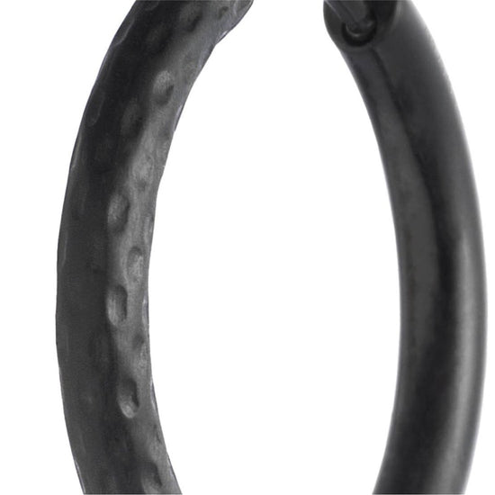 Mono orecchino a cerchio lavorato 21mm Marlù in acciaio nero MISURA UNICA