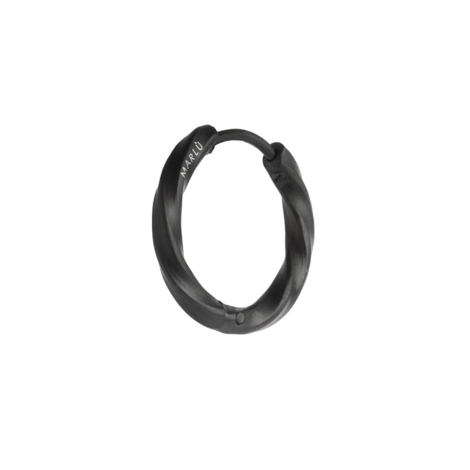Mono orecchino a cerchio ritorto 17mm Marlù in acciaio nero MISURA UNICA