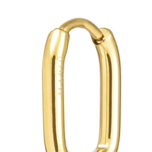 Mono orecchino a cerchio Marlù in acciaio dorato 14x11mm MISURA UNICA