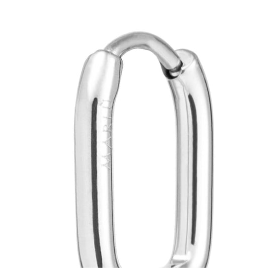 Mono orecchino a cerchio ovale Marlù in acciaio 14x11mm MISURA UNICA