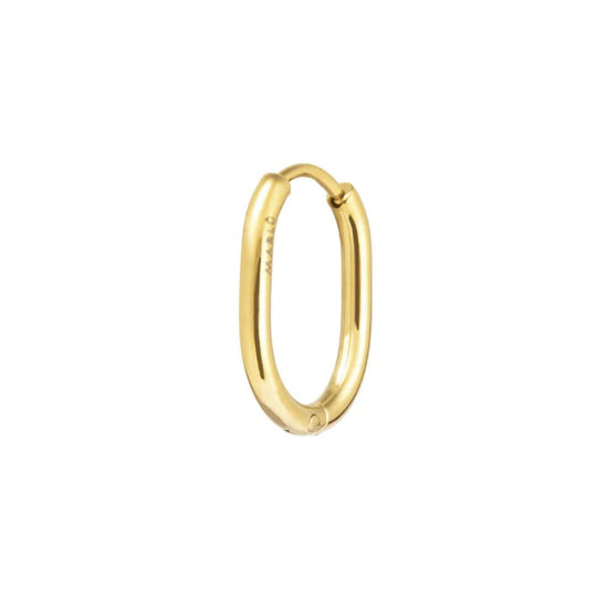 Mono orecchino a cerchio Marlù in acciaio dorato 17x12mm MISURA UNICA