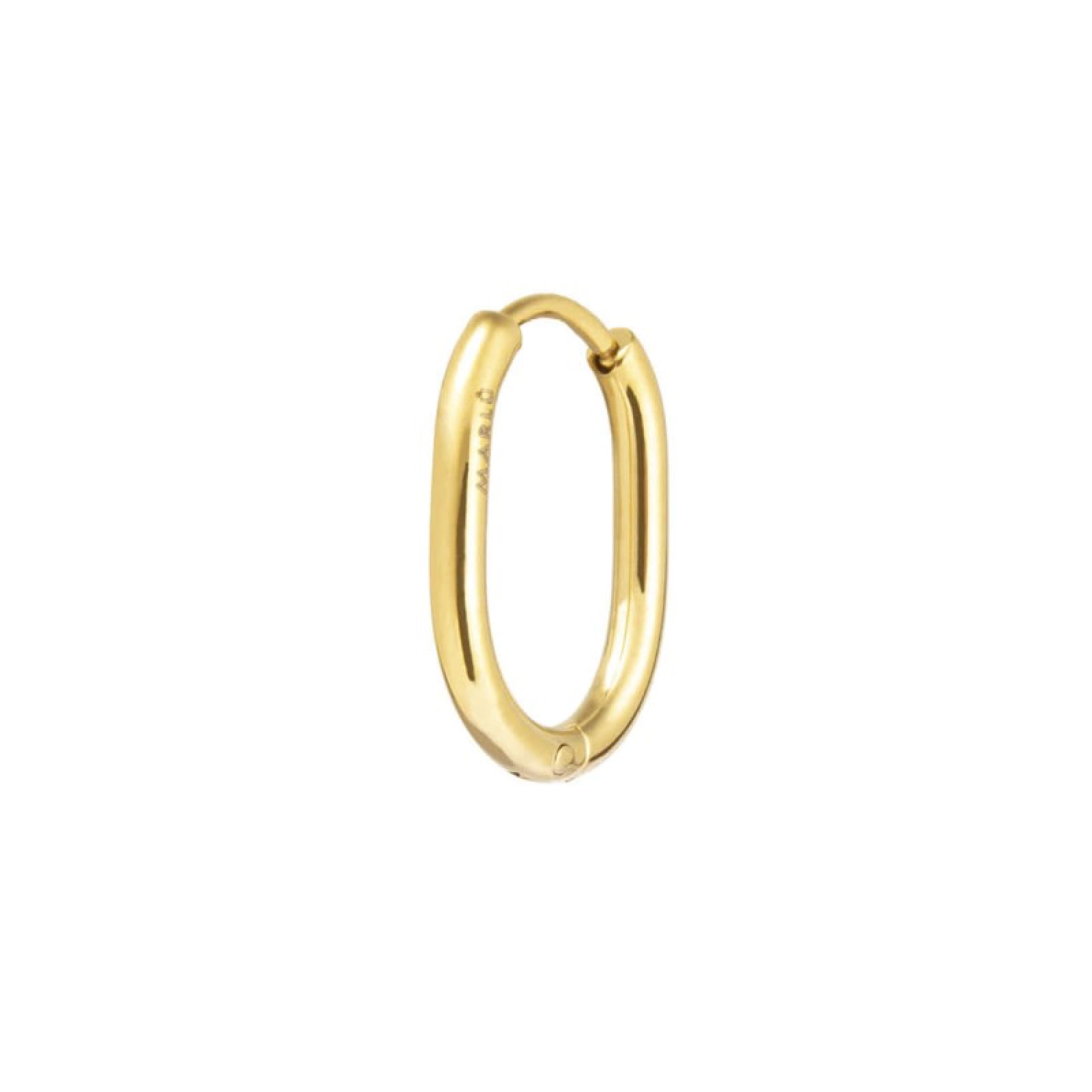 Mono orecchino a cerchio Marlù in acciaio dorato 17x12mm MISURA UNICA