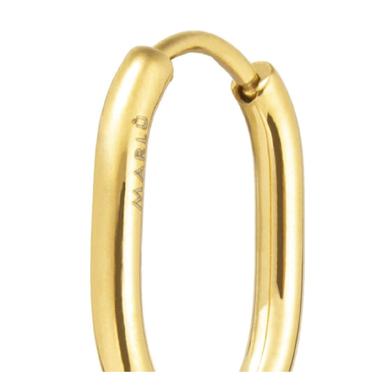 Mono orecchino a cerchio Marlù in acciaio dorato 17x12mm MISURA UNICA
