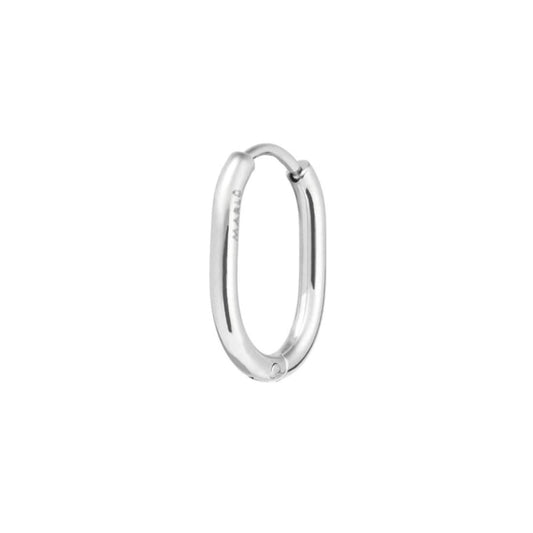 Mono orecchino a cerchio ovale Marlù in acciaio 17x12mm MISURA UNICA