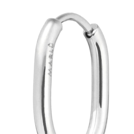 Mono orecchino a cerchio ovale Marlù in acciaio 17x12mm MISURA UNICA