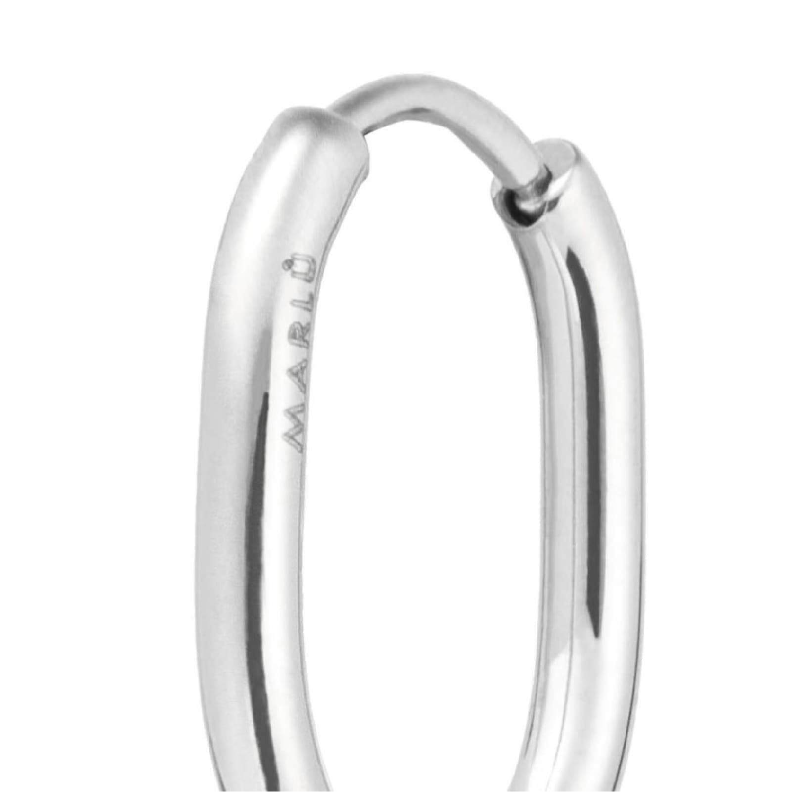 Mono orecchino a cerchio ovale Marlù in acciaio 17x12mm MISURA UNICA