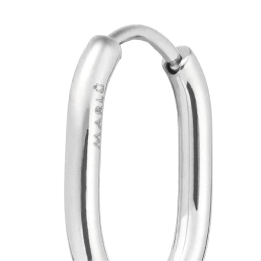Mono orecchino a cerchio ovale Marlù in acciaio 17x12mm MISURA UNICA