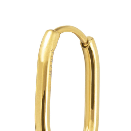 Mono orecchino a cerchio Marlù in acciaio dorato 19x12mm MISURA UNICA