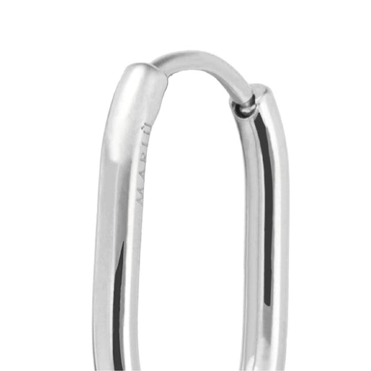 Mono orecchino a cerchio ovale Marlù in acciaio 19x12mm MISURA UNICA