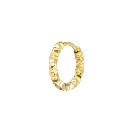 Mono orecchino cerchio Marlù in acciaio oro diamantato 15mm MISURA UNICA