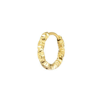 Mono orecchino cerchio Marlù in acciaio oro diamantato 15mm MISURA UNICA