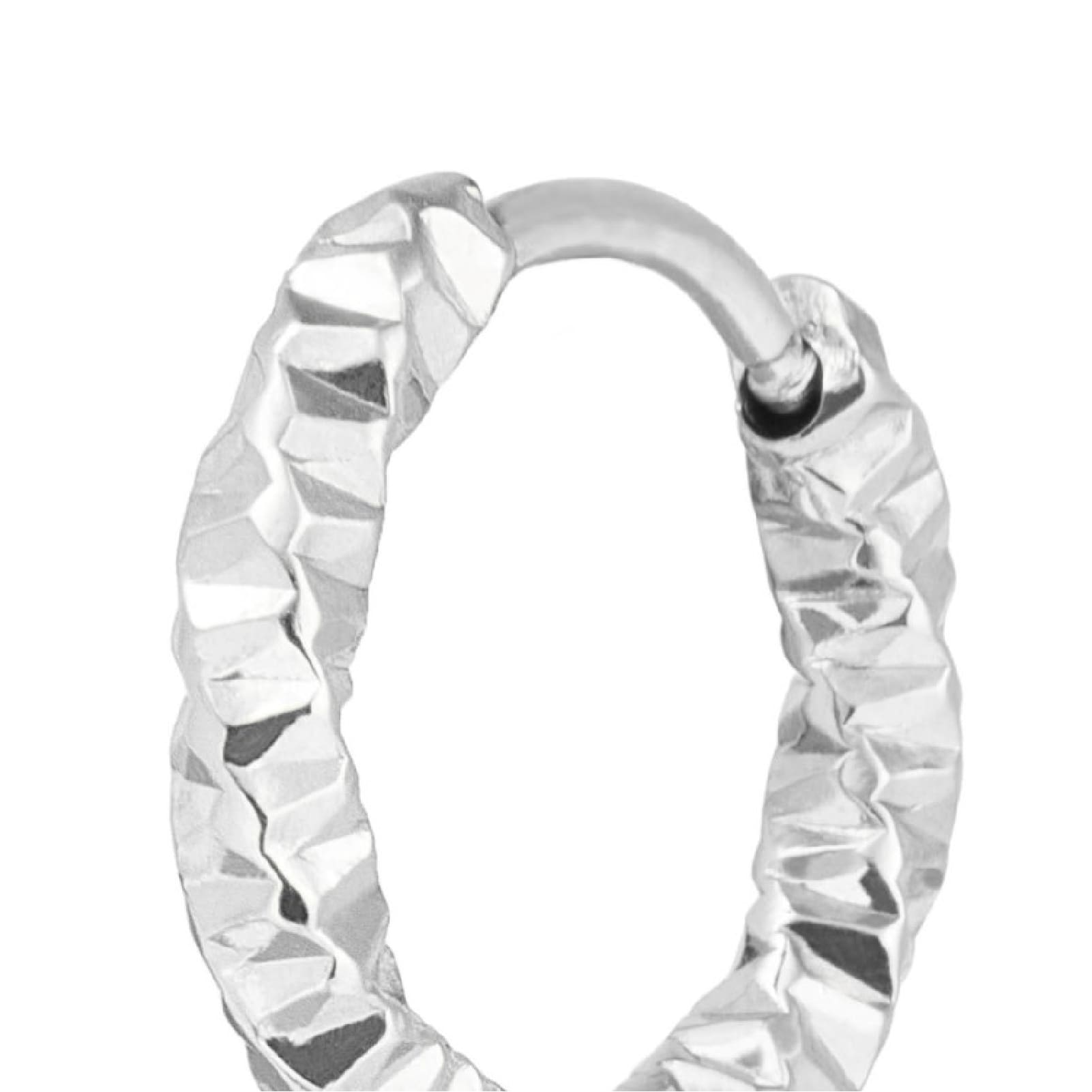 Mono orecchino a cerchio Marlù in acciaio diamantato 15mm MISURA UNICA
