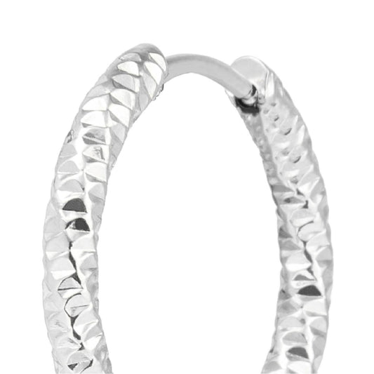 Mono orecchino a cerchio Marlù in acciaio diamantato 21mm MISURA UNICA