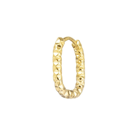 Mono orecchino Marlù in acciaio dorato diamantato 18x13mm MISURA UNICA