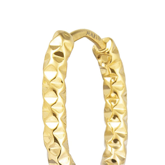 Mono orecchino Marlù in acciaio dorato diamantato 18x13mm MISURA UNICA