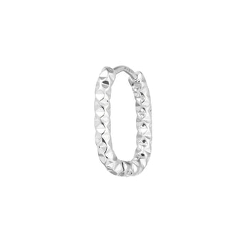 Mono orecchino a cerchio Marlù in acciaio diamantato 18x13mm MISURA UNICA
