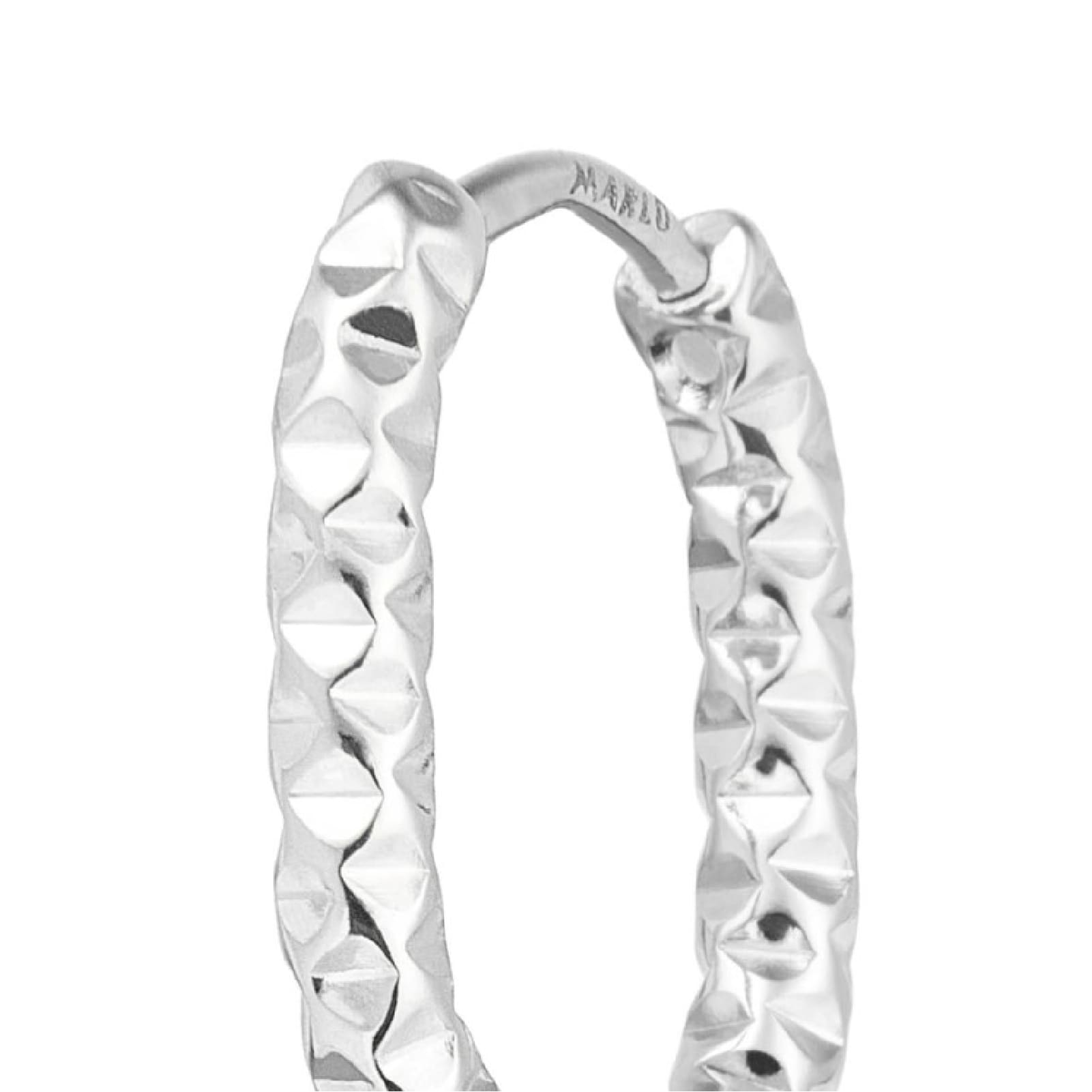 Mono orecchino a cerchio Marlù in acciaio diamantato 18x13mm MISURA UNICA