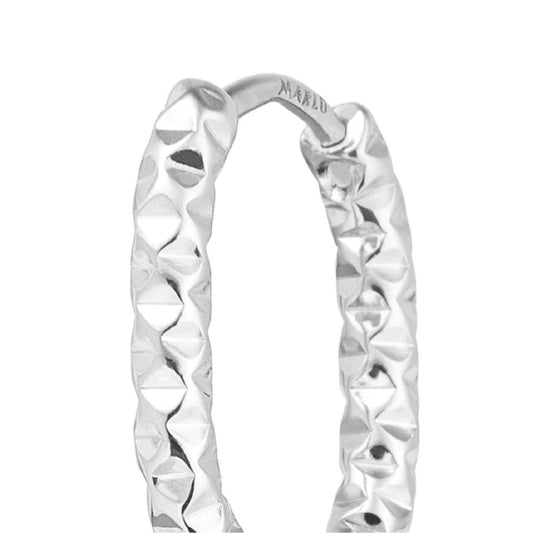Mono orecchino a cerchio Marlù in acciaio diamantato 18x13mm MISURA UNICA