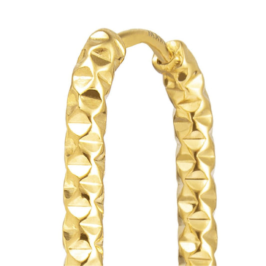 Mono orecchino Marlù in acciaio dorato diamantato 21x15mm MISURA UNICA