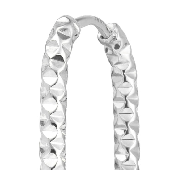 Mono orecchino a cerchio Marlù in acciaio diamantato 21x15mm MISURA UNICA
