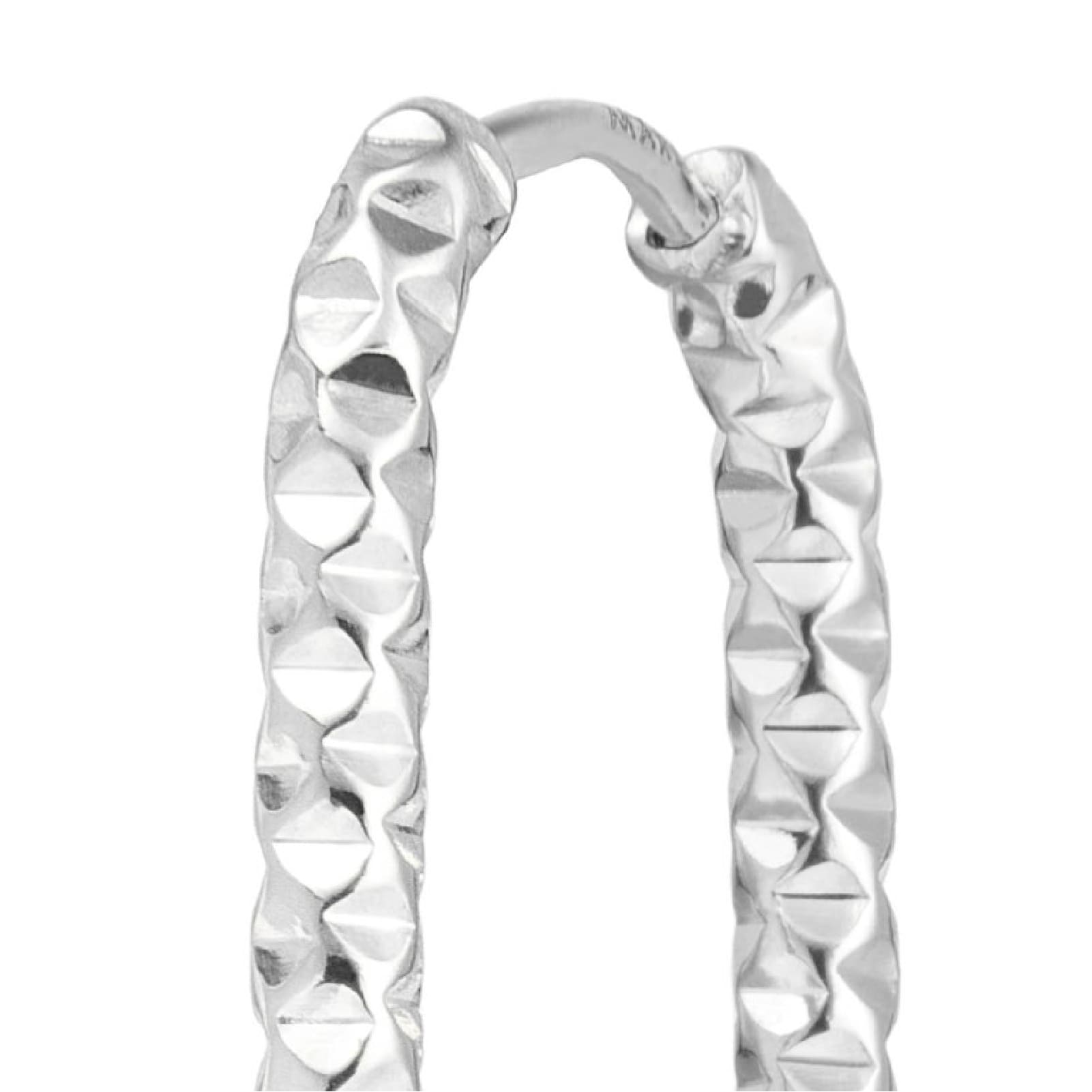 Mono orecchino a cerchio Marlù in acciaio diamantato 21x15mm MISURA UNICA
