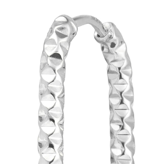 Mono orecchino a cerchio Marlù in acciaio diamantato 21x15mm MISURA UNICA