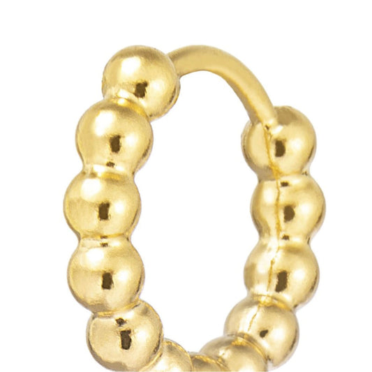 Mono orecchino a cerchio con sfere Marlù in acciaio oro 13 mm MISURA UNICA