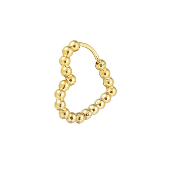 Marlù Orecchino Singolo A Cuore In Acciaio PVD Oro Rosa – Con 5 Pietre, Collezione 15OR016R