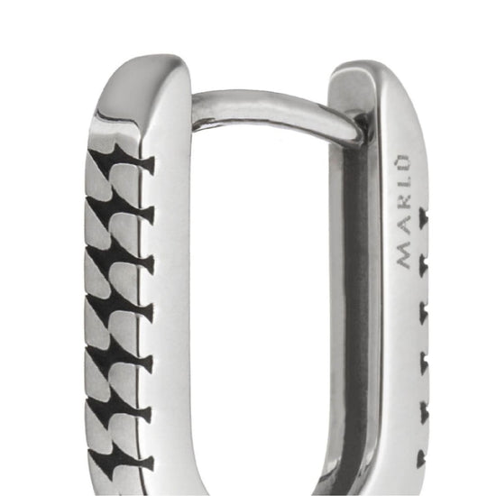 Mono orecchino ovale trama puntinata Marlù in acciaio 17x13mm MISURA UNICA