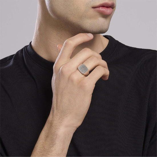Anello regolabile Mabina Uomo in argento 925 satinato Regolabile dalla 19 alla 27
