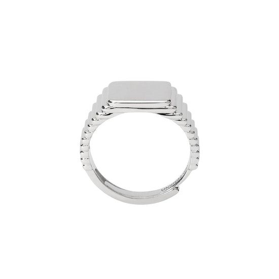 Anello chevalier Mabina in argento dalla forma quadrata Regolabile dalla 19 alla 27