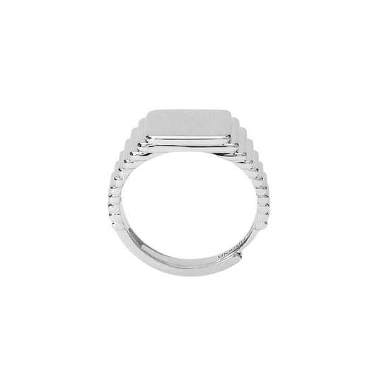 Anello chevalier Mabina in argento dalla forma quadrata Regolabile dalla 19 alla 27