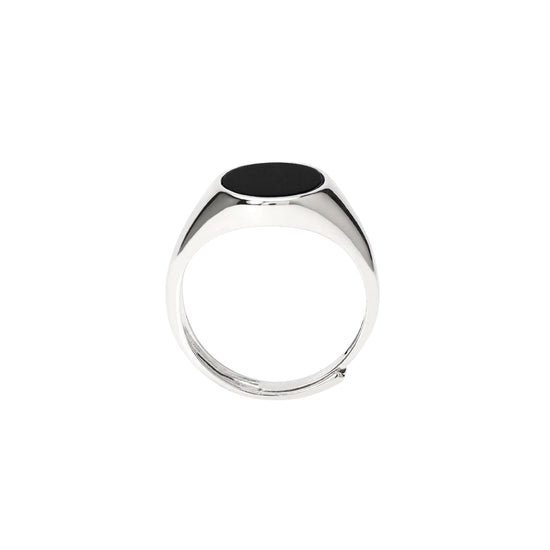 Anello chevalier Mabina in argento dalla forma ovale Regolabile dalla 19 alla 27