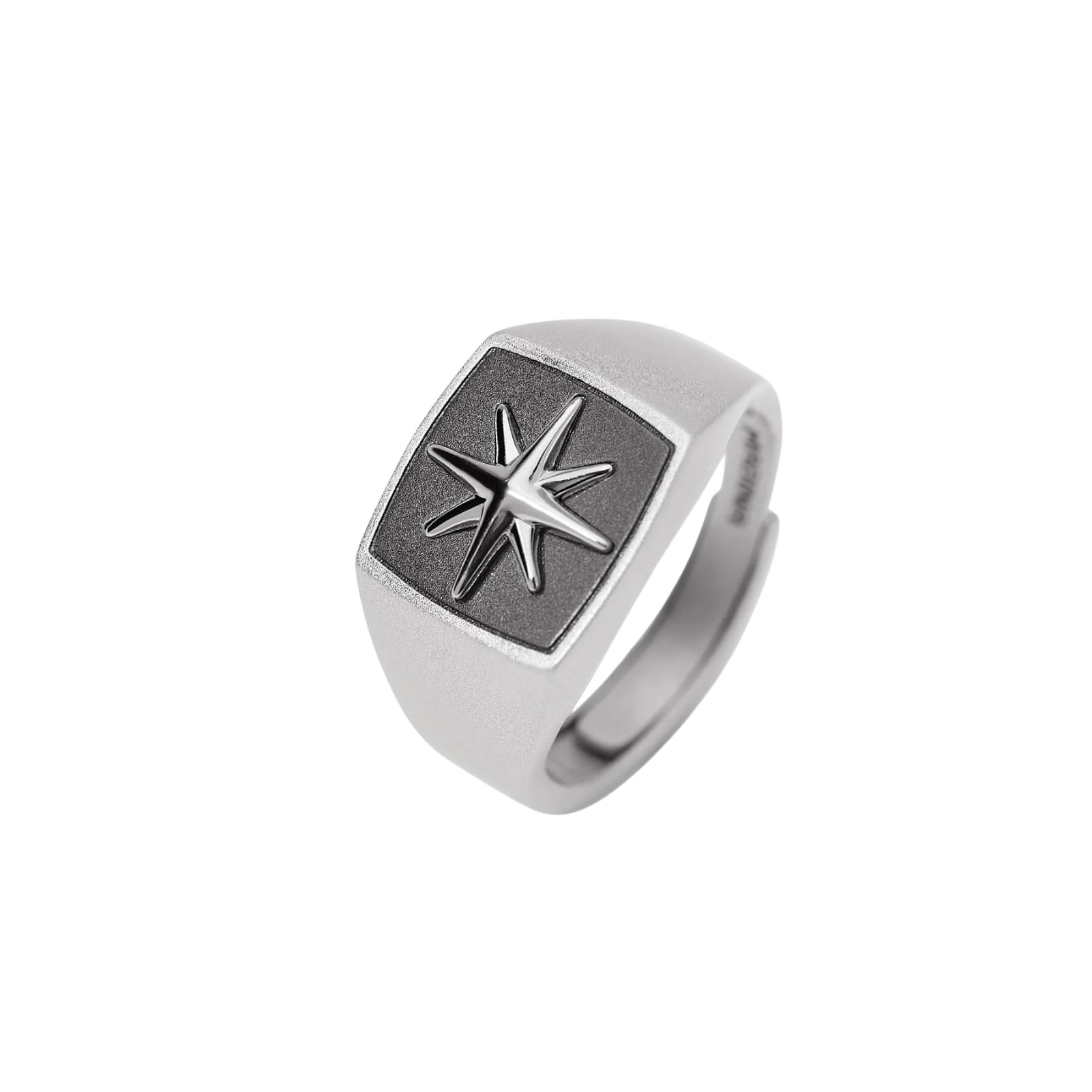 Anello chevalier Mabina Journey in argento con stella da uomo Regolabile dalla 19 alla 27
