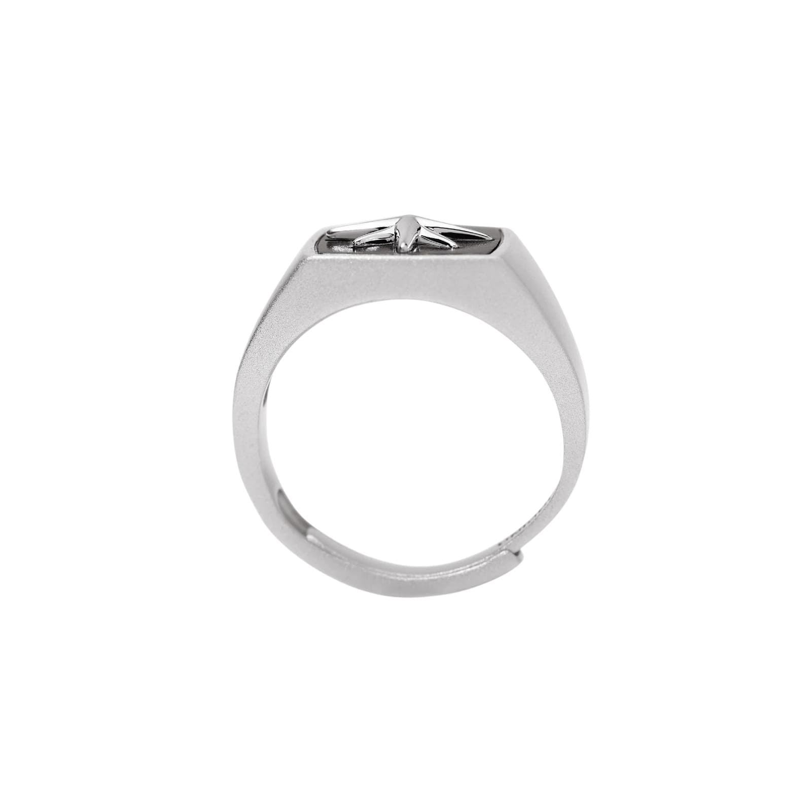 Anello chevalier Mabina Journey in argento con stella da uomo Regolabile dalla 19 alla 27