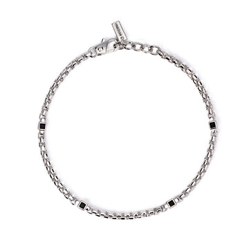 bracciale catena mabina uomo in argento con zirconi neri 533969