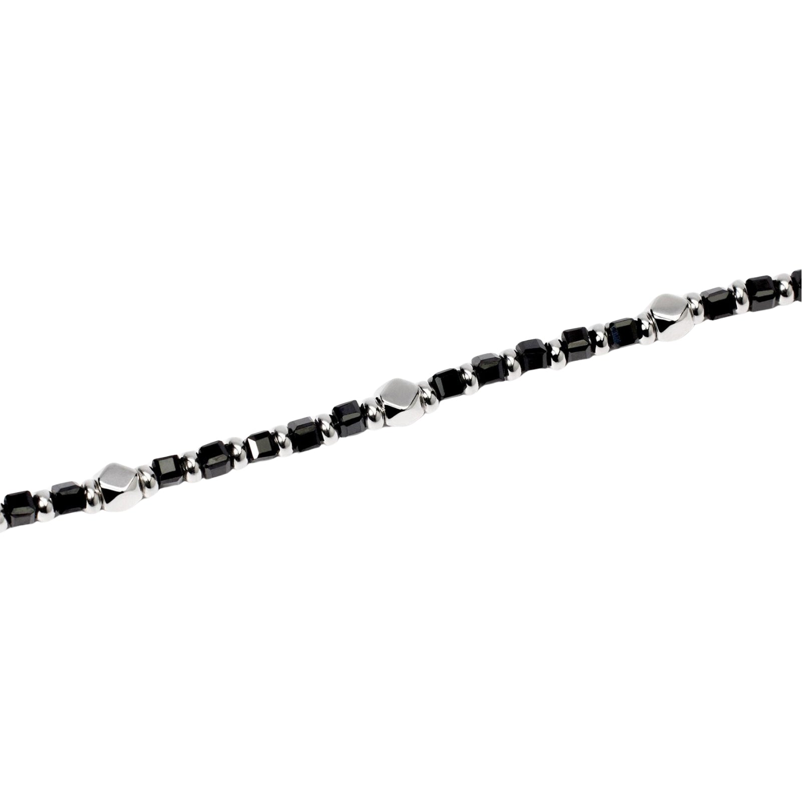 Bracciale regolabile Mabina Uomo in argento 925 e agata nera Regolabile 19-21 cm