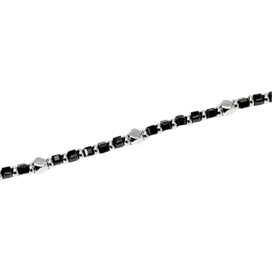 Bracciale regolabile Mabina Uomo in argento 925 e agata nera Regolabile 19-21 cm