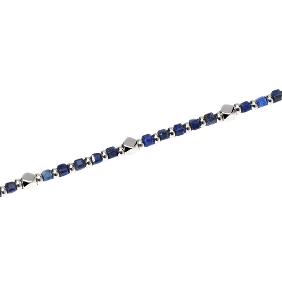Bracciale Mabina Uomo in argento 925 e sodalite blu Regolabile 19-21 cm