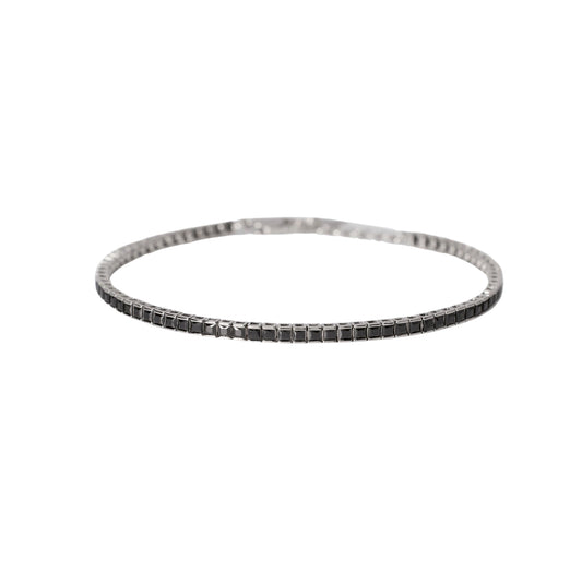 Bracciale tennis Mabina Uomo in argento 925 con zirconi neri Regolabile 18-20 cm