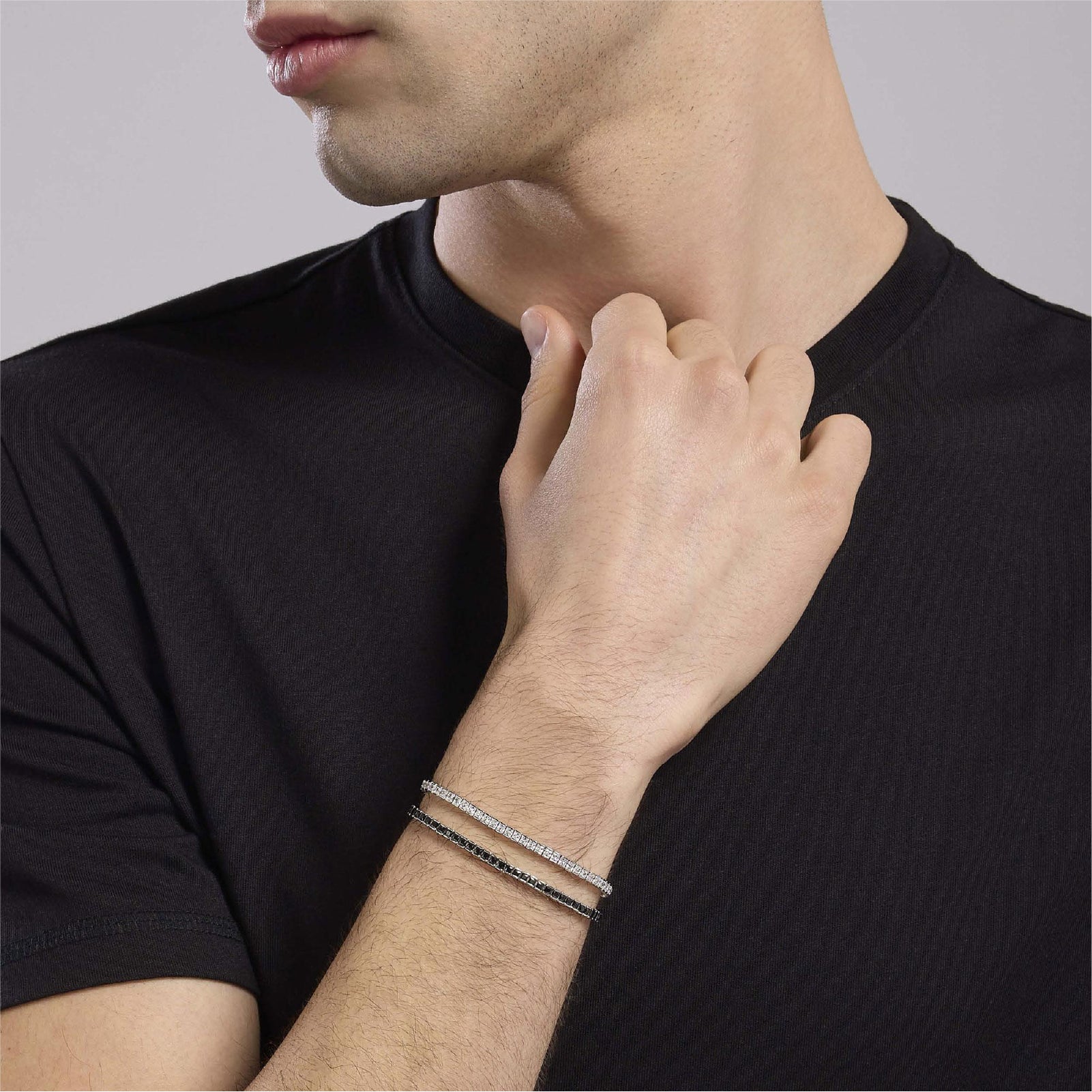 Bracciale tennis Mabina Uomo in argento 925 con zirconi bianchi Regolabile 18-20 cm