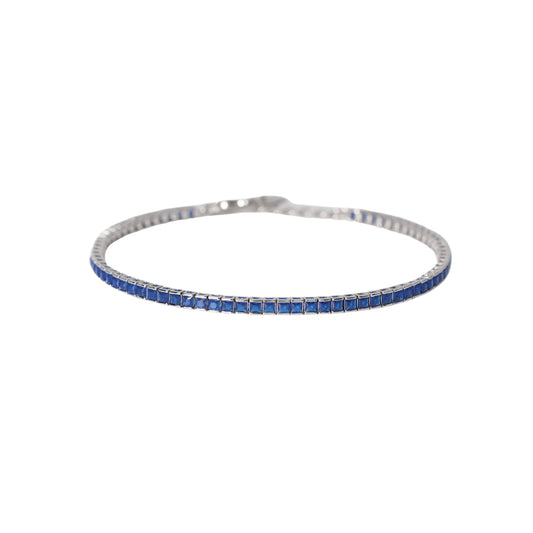 Bracciale tennis Mabina Uomo in argento 925 con zirconi blu Regolabile 18-20 cm
