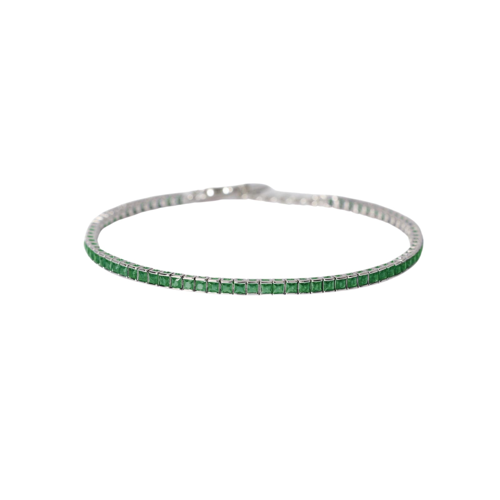 Bracciale tennis Mabina Uomo in argento 925 con zirconi verdi Regolabile 18-20 cm
