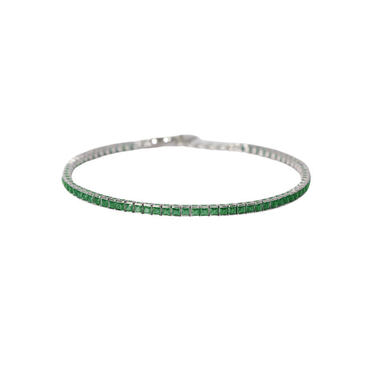 Bracciale tennis Mabina Uomo in argento 925 con zirconi verdi Regolabile 18-20 cm