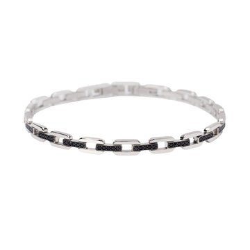 Collana catena Mabina da uomo in argento con zirconi neri Regolabile 18,5-19,5 cm