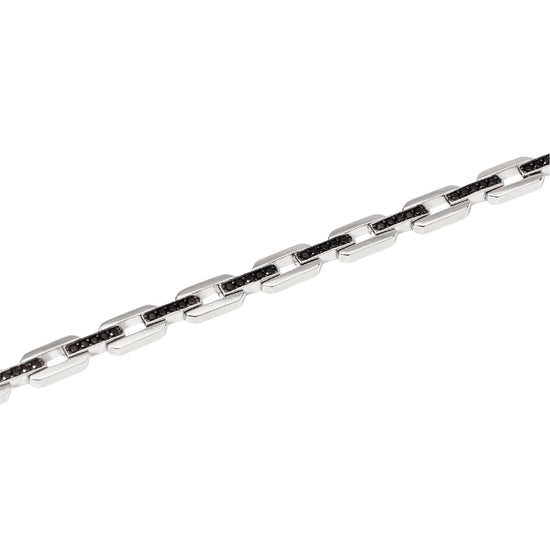 Collana catena Mabina da uomo in argento con zirconi neri Regolabile 18,5-19,5 cm