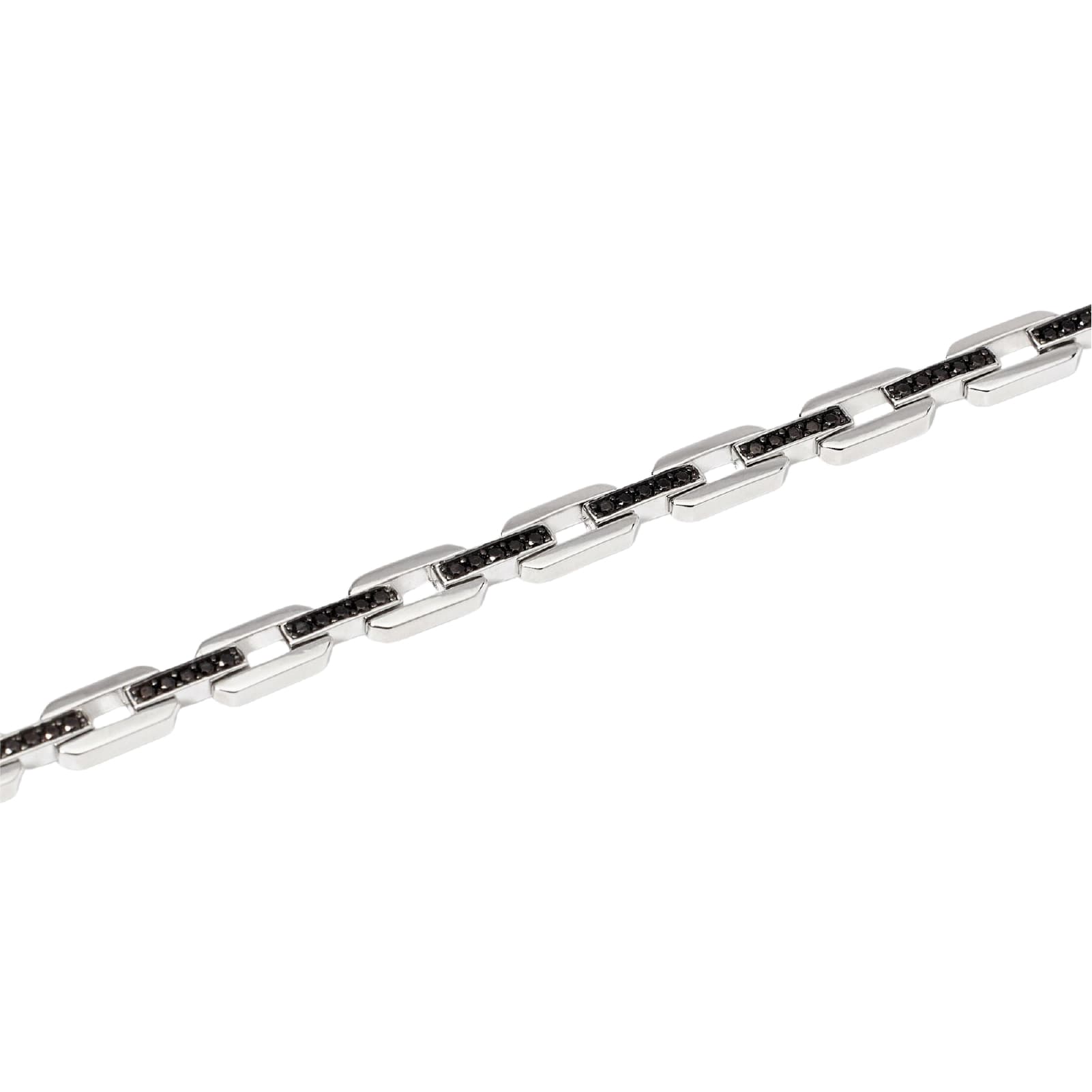 Collana catena Mabina da uomo in argento con zirconi neri Regolabile 18,5-19,5 cm