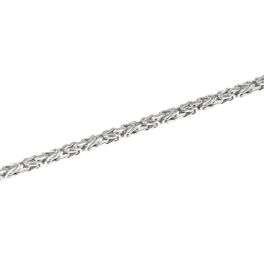 Bracciale Mabina catena bizantina in argento rodiato da uomo Regolabile 19-21 cm