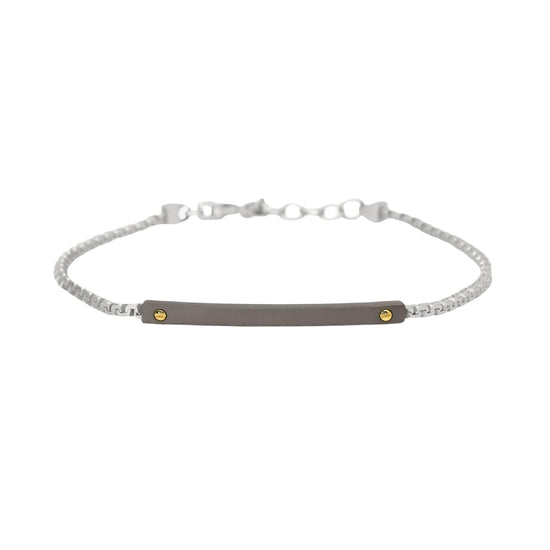 Bracciale catena Mabina uomo in argento e piastra con oro 18K Regolabile 19-21 cm